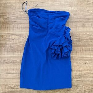 Zara Royal Blue Strapless Mini Dress